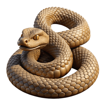 dramatic rustic A coiled rattlesnake, intricate scale details, with its rattle slightly raised. Dramatic lighting, realistic style detailed png