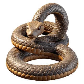 stunning vintage A coiled rattlesnake, intricate scale details, with its rattle slightly raised. Dramatic lighting, realistic style high resolution png