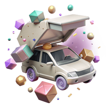 magnificent modern Flying Car with Open Doors Cutout for Product Displays professional png