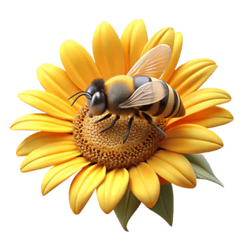 wonderful abstract A close-up of a bee collecting pollen from a sunflower, with visible pollen grains. Macro photography, warm sunlight premium png