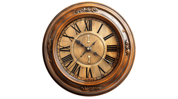Classic Wall Clock Isolated on Transparent Background png