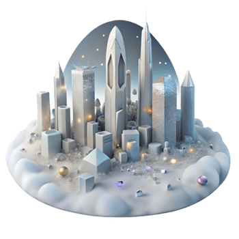 vibrant minimalist Foggy Cityscape Panorama Transparent for Urban Landscapes exclusive png
