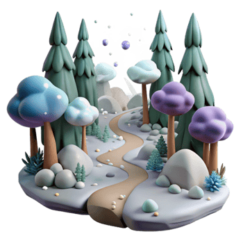 elegant modern Foggy Forest Trail Cutout for Adventure Designs high resolution png