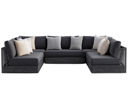 The modern outdoor sectional sofa set with cushions png