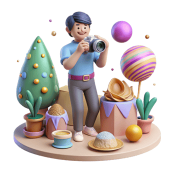 extraordinary modern Food Blogger Taking Photos Isolated for Social Media Marketing high quality png