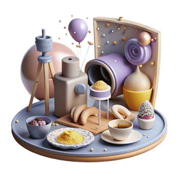 elegant traditional Food Photography Styling Setup Isolated for Culinary Content Creation authentic png