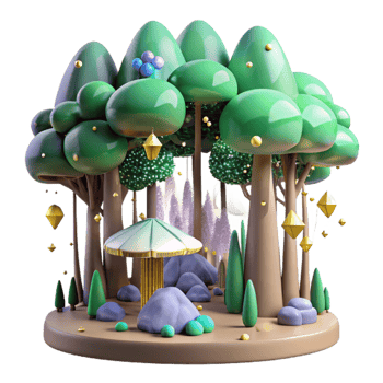 wonderful artistic Forest Canopy Scenic Landscape Isolated premium png