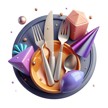 dramatic vintage Fork Spoon Knife Cutlery Set Isolated Dining Essentials original png