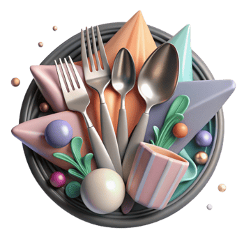 elegant modern Fork Spoon Knife Cutlery Set Isolated Dining Essentials exclusive png