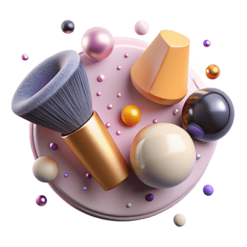vibrant minimalist Foundation Brush Stippling Brush Airbrush Finish Isolated for Flawless Base professional png