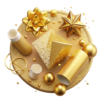 vibrant minimalist Gold Glitter Anniversary Border Design Transparent high quality png