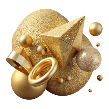 impressive creative Gold Glitter Gradient Texture Transparent Glam professional png