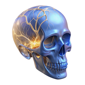 wonderful artistic A Transparent Human Skull with Glowing 4K png