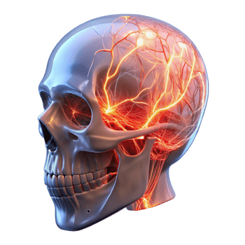 impressive contemporary A Transparent Human Skull with Glowing high quality png