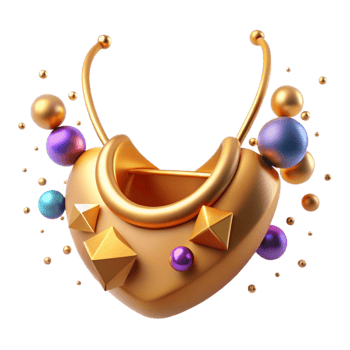 magnificent vintage Gold Necklace Bib Style Isolated on Transparent Background high quality png