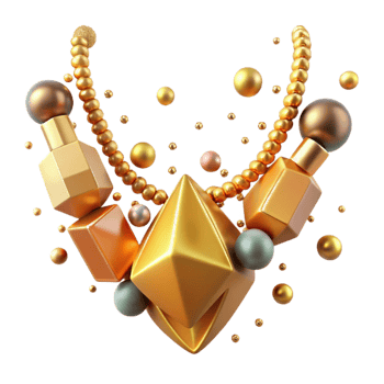 magnificent creative Gold Necklace Lariat Design Cutout for Trendy Jewelry premium png