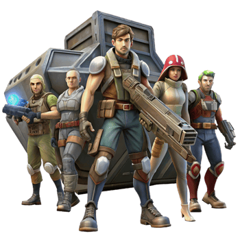 dramatic modern A Group of Space Pirates Armed with premium png