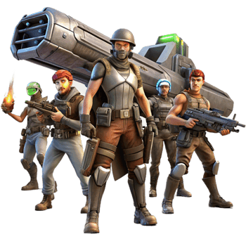 dramatic minimalist A Group of Space Pirates Armed with high resolution png