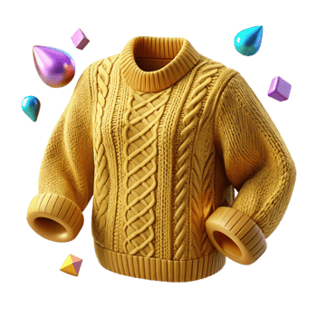 beautiful modern Gold Texture Cable Knit Cutout Sweater premium png