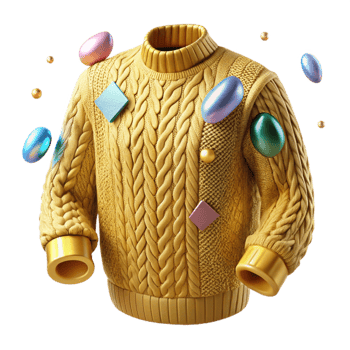 impressive creative Gold Texture Cable Knit Cutout Sweater premium png