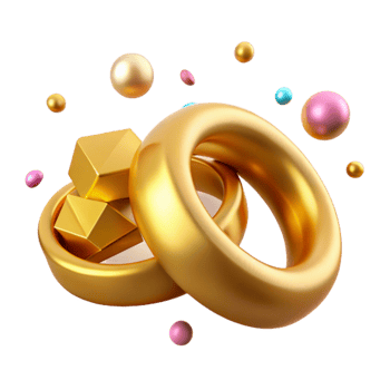 vibrant modern Gold Wedding Rings Isolated Cutout for Marriage Announcements premium png