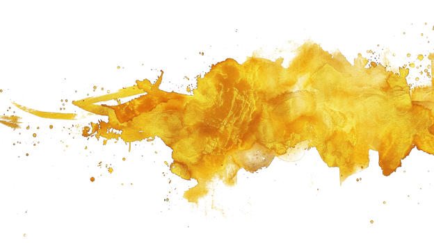 Gold Watercolor Stain on Transparent Background. Golden, Texture, Splash, Watercolor, Water, Liquid, Paper, Artistic, Banner, Art, Abstract, Bright, Colour, Graphic png