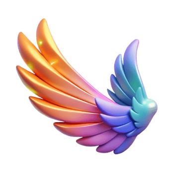 vibrant contemporary Gradient Phoenix Wing Isolated Web Design Element premium png