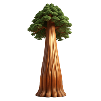 serene abstract A Giant Sequoia Tree Reaching Towards the professional png