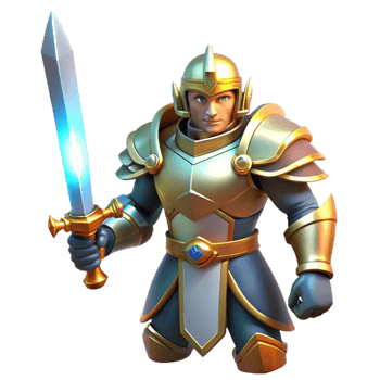 stunning artistic A Brave Knight in Shining Armor Wielding authentic png