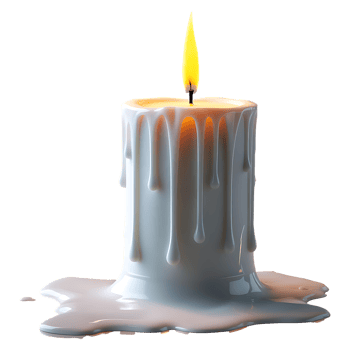 Glowing Candle Flame Elegant Wax Candle Stock Image png
