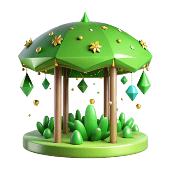 vibrant classic Green Canopy Nature Illustration Isolated png