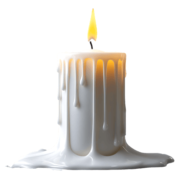 Realistic Dripping Wax Candle High-Quality Transparent Image png