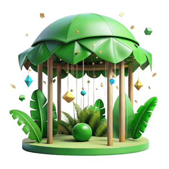 impressive creative Green Canopy Summer Foliage Isolated premium png