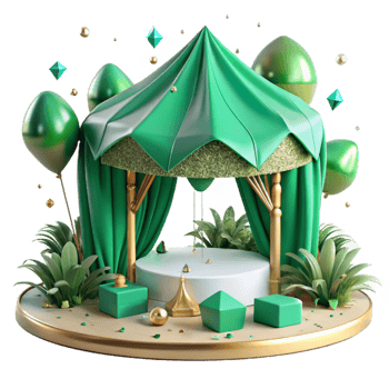 elegant traditional Green Canopy Summer Vibes Cutout professional png