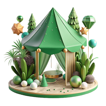 beautiful vintage Green Canopy Summer Vibes Cutout high resolution png