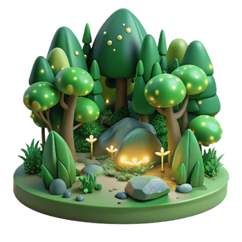 elegant vintage Green Forest Fireflies Cutout for Magical Art genuine png