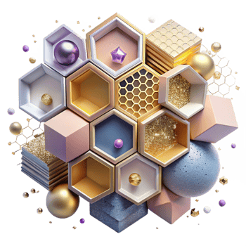 serene contemporary Honeycomb Pattern Abstract Design Isolated for Geometric Backgrounds exclusive png