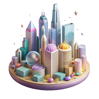 impressive traditional Hong Kong Skyline Skyscrapers Isolated for Business Graphics authentic png