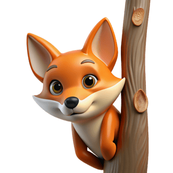impressive traditional A Sly Fox Peering out from Behind a Tree high resolution png