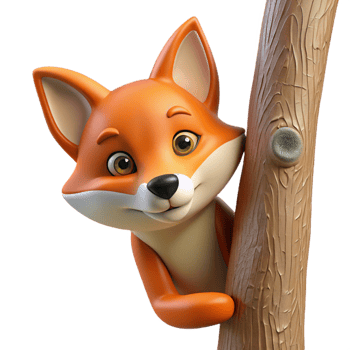 extraordinary modern A Sly Fox Peering out from Behind a Tree professional png