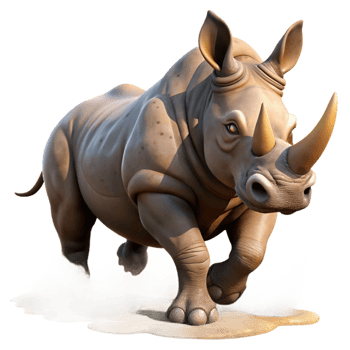 vibrant artistic stunning traditional Charging Rhinoceros African exclusive original png