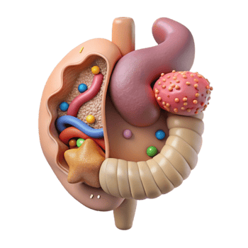 vibrant rustic Human Digestive System Labeled Diagram Cutout for Medical Education professional png