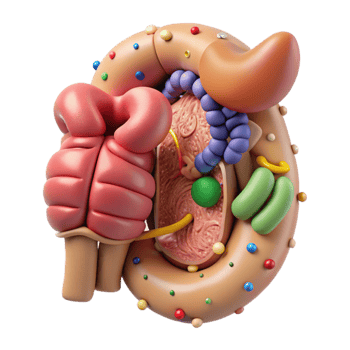 vibrant artistic Human Digestive System Labeled Diagram Cutout for Medical Education authentic png