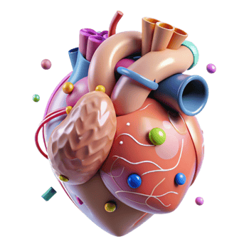 beautiful creative Human Heart Anatomy Diagram Transparent for Cardiology Education original png