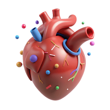 dramatic vintage Human Heart Anatomy Icon Isolated for Medical Education professional png