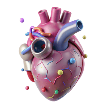 impressive modern Human Heart Anterior View Transparent for Cardiology Graphics authentic png