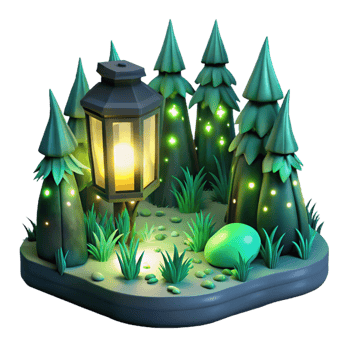 serene modern A Group of Fireflies Illuminating a Dark detailed png