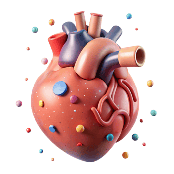 dramatic contemporary Human Heart Diagram Isolated for Educational Resources exclusive png