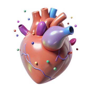 beautiful abstract Human Heart Posterior View Transparent for Cardiology Research high resolution png