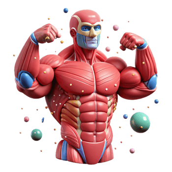 dramatic minimalist Human Muscle Anatomy Illustration Isolated for Fitness Guides genuine png